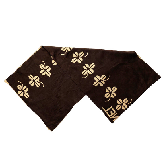CHANEL Brown & Tan Reversible Scarf Botanical Floral Print - Picture 3 of 16